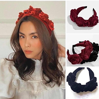 bờm cài tóc hoa hồng