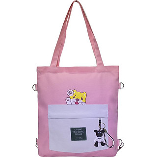 Túi Vải Tote Đeo Chéo Balo Hình Chó Con Hàng Quảng Châu Cực Tốt