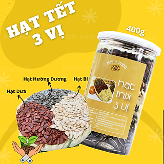 Hạt Mix 3 Vị Gồm Hạt Dưa, Hạt Bí, Hạt Hướng Dương Hũ 400gr