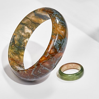 Set Nhẫn & Vòng tay băng ngọc thủy tảo 53mm