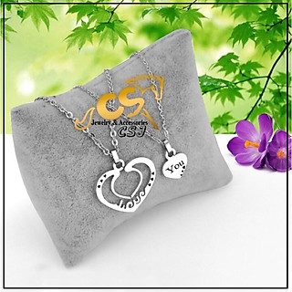 Dây chuyền inox cặp đôi trái tim