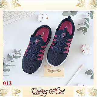 Giày Thể Thao Siêu Nhẹ Cổ Chun Giả Dây Cột Đế Thấp 3CM - 012