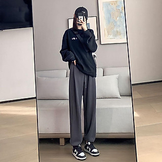 Bộ Áo Nỉ CEC Quần Jogger Chân Cua Ống Rộng Dây Rút