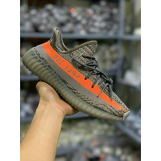 Giày thể thao, giày sneaker xám vạch cam