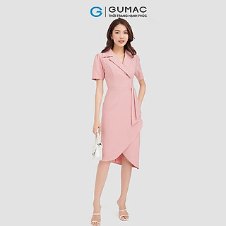 Đầm body GUMAC DC08099 đầm body tulip cổ giả vest