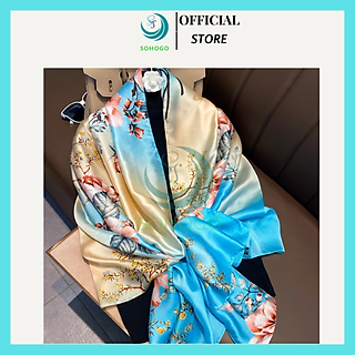 MẪU MỚI-Khăn choàng cổ chất liệu lụa cao cấp 180x90cm- Khăn lụa Hàng Châu-Qùa tặng ý nghĩa