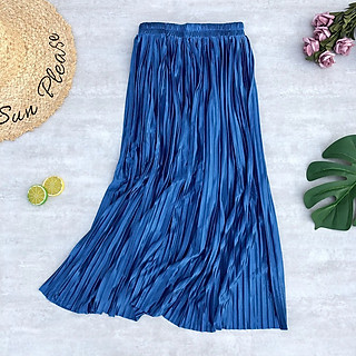 Chân váy xếp ly lụa bóng dễ thương free size VAY146