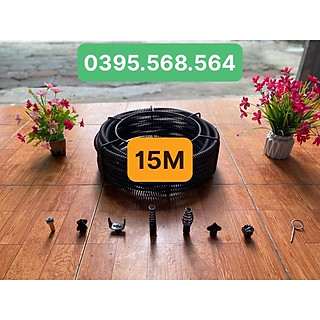 Siêu combo dây thông cống 15M + 6 đầu thông + kết nối máy khoan