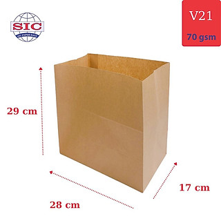 10 CHIẾC TÚI GIẤY KRAFT V21: 28x17x29cm KHÔNG QUAI ( ẢNH THẬT)