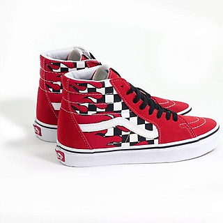 Giày Vans sneaker unisex - Vans SK8-HI CHECKER FLAME chính hãng fullbox - VN0A38GERXH