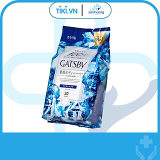 Khăn giấy ướt khử mùi Gatsby Ice Nhật Bản 30 miếng