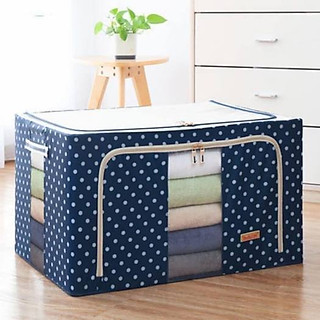 Hộp đựng chăn màn, quần áo gấp gọn khung thép, vải dệt chống thấm, khóa chữ U dễ dàng lấy hoặc cất đồ, thiết kế xếp chồng lên nhau tiết kiệm diện tích tủ quần áo tối đa - Hàng loại 1 siêu to