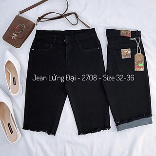 Quần jean nữ ngố cạp cao chất bò jean thun co dãn màu đen / xám / xanh