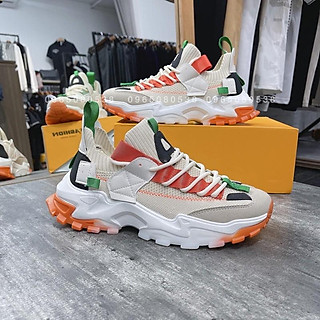 Giày thể thao nam, giày sneaker độn đế nam đế loang cam nổi bật JT001