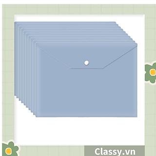 Túi Nút File Đựng Tài Liệu My Clear Bag A4 Nhiều Màu Bìa Đựng Tài Liệu Văn Phòng Lưu Trữ Hồ Sơ Giấy Tờ Classy Basic PK778