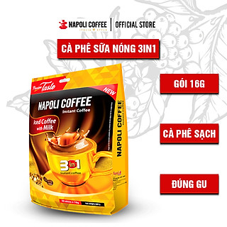 Cafe sữa nóng 3in1 Napoli Coffee 50 gói x 16g Cafe từ Arabica/Robusta hạt SẠCH Túi Lớn
