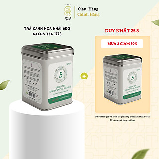 Trà xanh hoa nhài SACHS TEA 1773 ướp thủ công bởi nghệ nhân vị thơm ngọt hậu kéo dài hộp thiếc cao cấp 70g/hộp