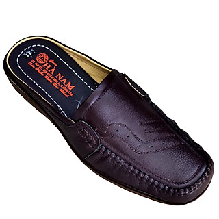 Dép bít mũi nam da bò thật đế cao su cao cấp GSB2057