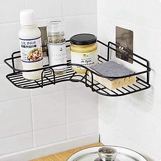 Kệ góc sắt đen - kệ góc nhựa dán tường chịu lực tốt