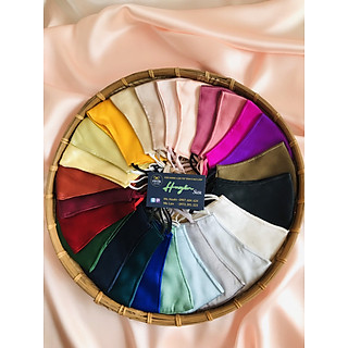Khẩu trang lụa tơ tằm tự nhiên 3 lớp unisex, gồm 2 lớp vải lụa tơ tằm (silk)+ 01 lớp bông tơ tằm