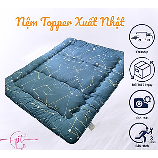 Đệm Trải Sàn, Topper Nệm Bông Gòn Hàng Nhật Size 1m x 2m, 1m4 x 2m, 1m6 x 2m