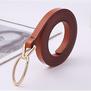 Dây, thắt lưng, dây nịt nữ bản nhỏ 1cm , da thật, khóa thắt hình Oval