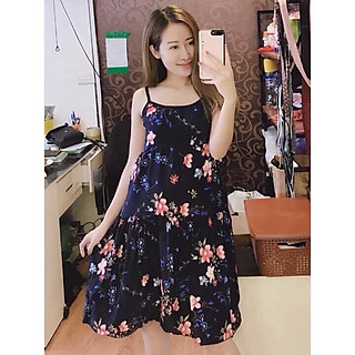 Váy lanh 2 dây dáng suông A