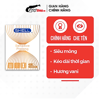 Bao cao su Shell Sensitive Prolong siêu mỏng 0.03mm, kéo dài thời gian hộp 3 cái | GUNSHOP VIỆT NAM