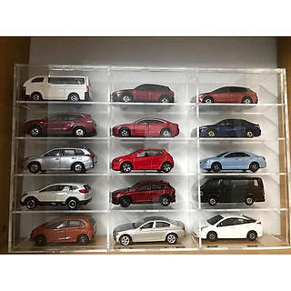 Kệ trưng bày xe mô hình 1:64-kệ mica cửa lùa 20 xe