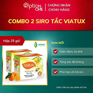 Siro Viatux vị tắc - Vietnat - Thông cổ, giảm ho khò khè (hộp 25 gói* 5ml)