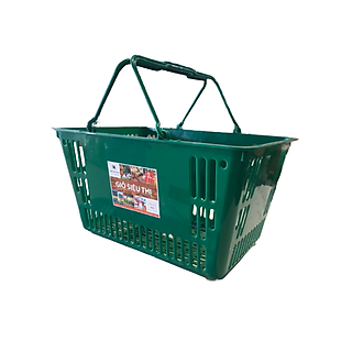 Giỏ Xách Siêu Thị Nhựa Cao Cấp Màu Xanh Lá