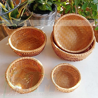 Thúng tre nâu hun khói trang trí decor chụp ảnh