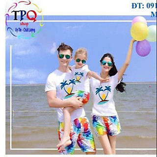 Đồ đôi, đồ teambuilding đi biển áo in họa tiết xinh xắn chất vải đẹp, đủ size- Gía 1 bộ luôn quần và áo