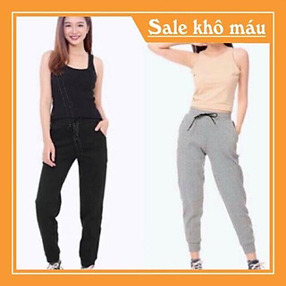 Quần jogger len tăm bo gấu nữ quần nỉ jogger len tăm