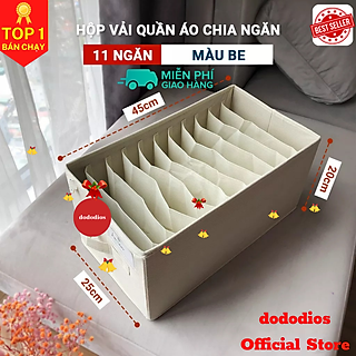 12 Ngăn - Hộp vải đựng quần áo chia ngăn dododios chất liệu vải không dệt giỏ đựng quần áo đồ lót chia 7, 9 và 12 ngăn