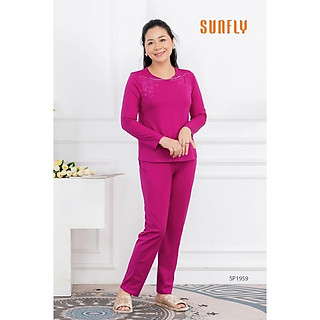SP1959 ĐỒ BỘ MẶC NHÀ COTTON ÁO DÀI QUẦN DÀI