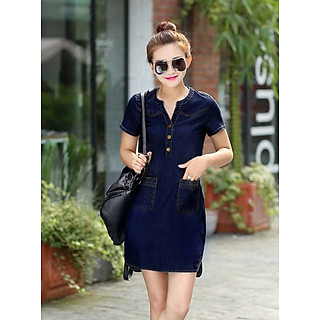 Đầm Jeans Suông Cao Cấp D512