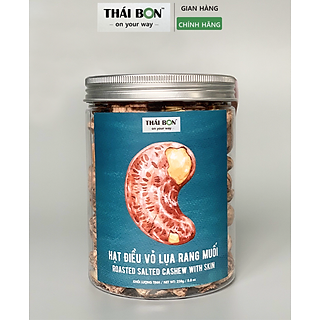 Hạt điều vỏ lụa rang muối hộp 250g - Hạt dinh dưỡng Thái Bon