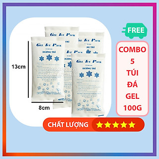 Combo 5 Túi Đá Khô Đá Gel Giữ Lạnh 100g Bảo Quản Đồ Ăn, Kem, Trái Cây
