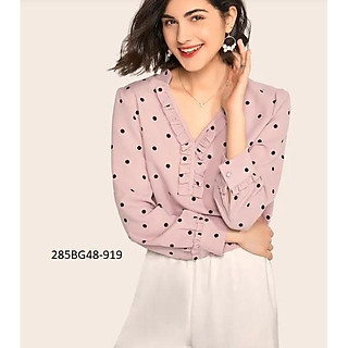 áo sơ mi nữ chấm bi cao cấp *40-90kg - BG48-919