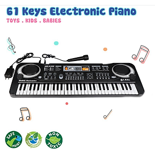 Đàn Piano Đàn Điện Tử 61 Phím Kèm mic Đàn Piano Cho Bé chơi bé tập đàn Nhiều Chức Năng