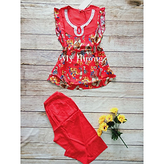 Bộ tole lững dễ thương 70kg - Đỏ - size 1(40-48kg)