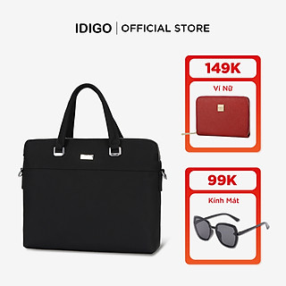 Túi xách da bò công sở đựng laptop 14inch, túi da đeo chéo nam nữ đựng tài liệu A4 IDIGO MB1 - 20000