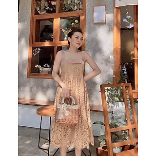 Đầm 2 dây ren đi biển, đi du lịch, đi tiệc