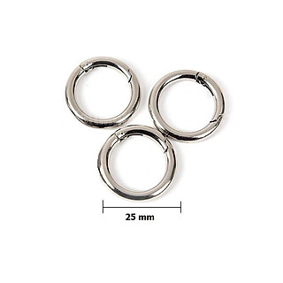 Set 3 Vòng Khuyên Tròn Hiện Đại, Móc Khoen Chùm Khóa Trơn Kim Loại Màu Bạc, Móc Chùm Chìa Khóa, Móc Đa Năng - TakyHome 5070