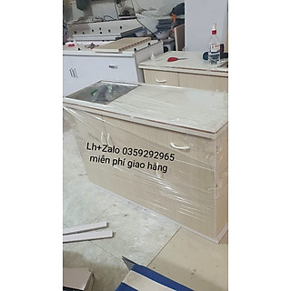 Tủ bếp mini nhựa đài Loan mặt gạch có bồn rửa