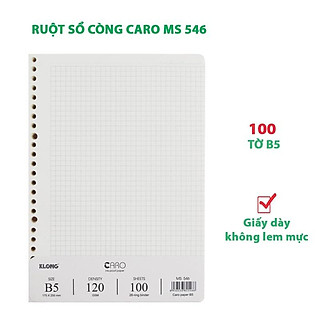 Ruột giấy refill Caro B5 - 100 tờ dày dặn Klong 546