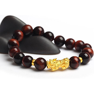 Vòng Tay Tỳ Hưu Đá Opal Mắt Hổ Đỏ Tự Nhiên 10mm