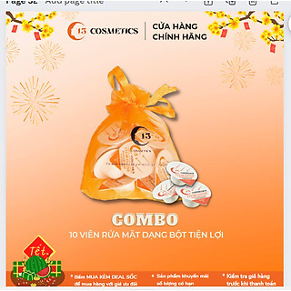 10 Viên Rửa Mặt Dạng Bột C13 Cosmetics Công Nghệ Enzyme Thực Vật Clear Enzyme Powder Wash