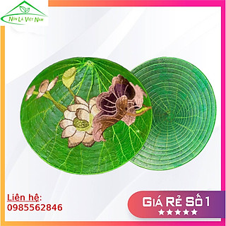 Nón lá sen thêu hoa - Nón lá sen Huế thêu thủ công